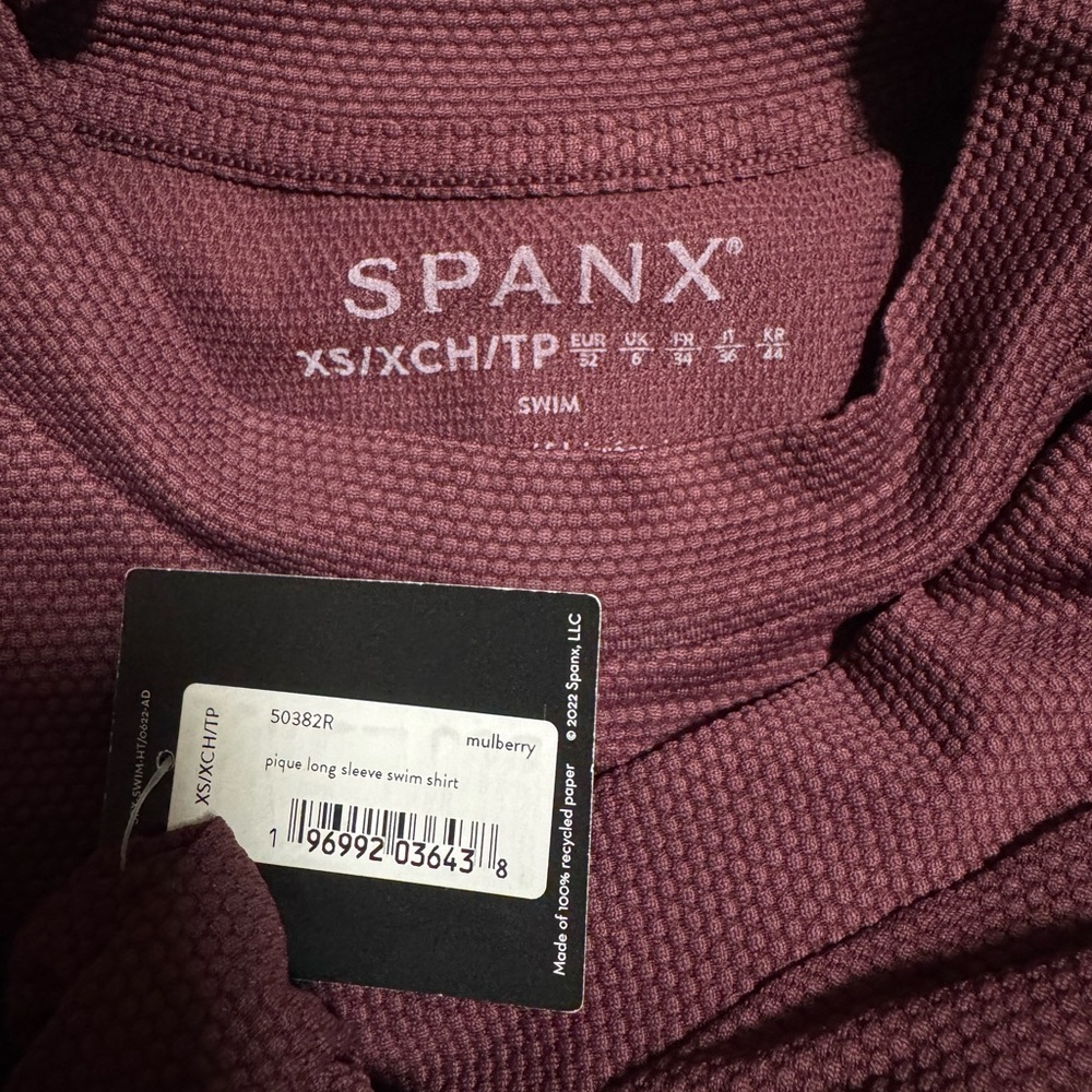 SPANX Pique Long Sleeve Swim Shirt
Mulberry ~ NWT - Picture 9 of 11